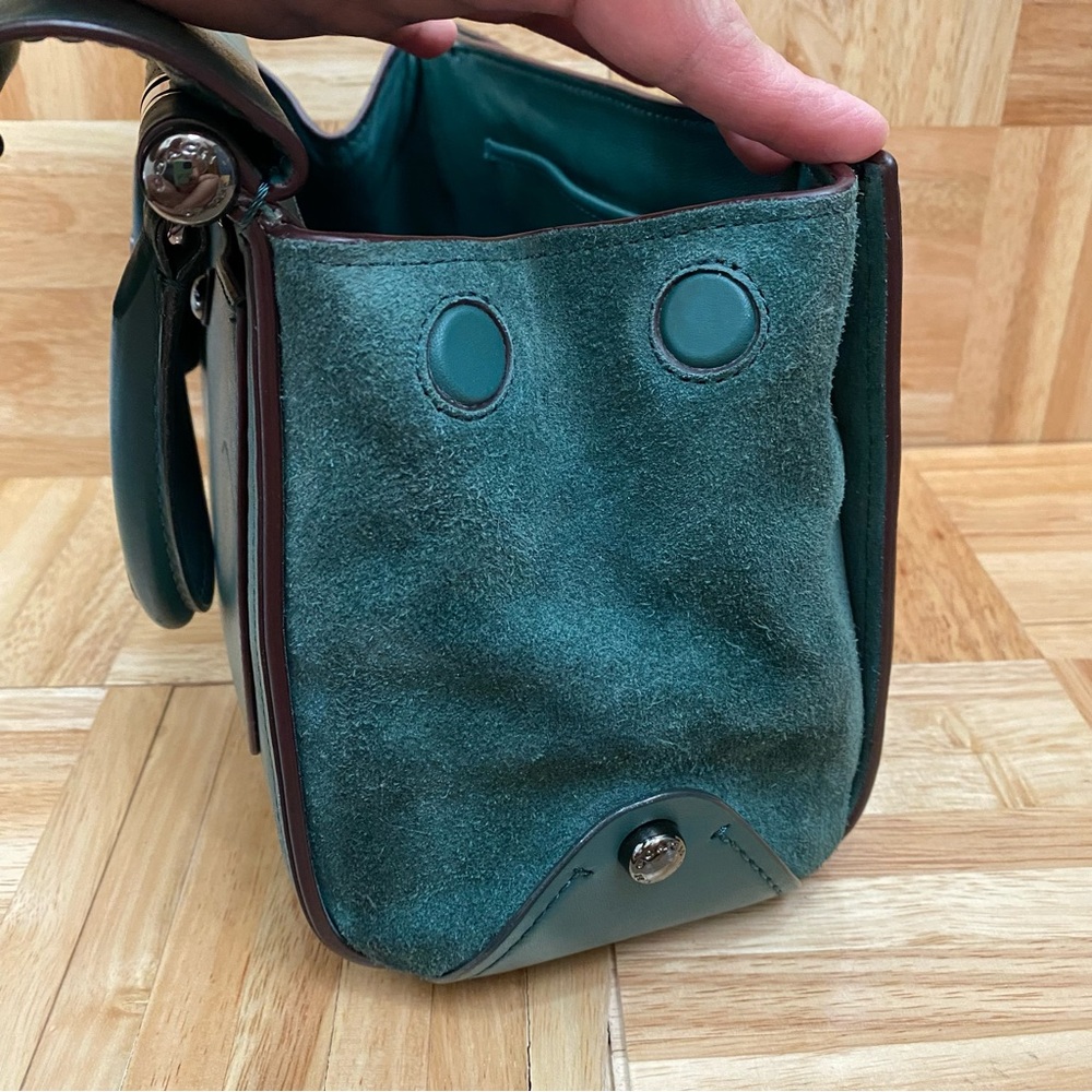 COACH 12086 Green Drifter Snakeskin Top Handle Crossbody Shoulder Bag - Picture 8 of 16